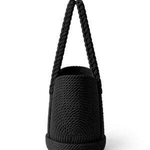 Onyx Black El Yapımı Halat Tasarım Çanta | Siyah Küçük Boy - Görsel 3