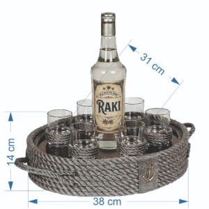 Rakı Bardaklı Tepsi | Gri - Görsel 3