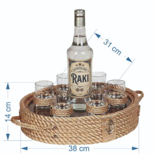 Rakı Bardaklı Tepsi | Krem - Görsel 3