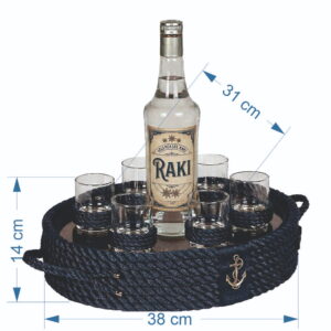 Rakı Bardaklı Tepsi | Lacivert - Görsel 3